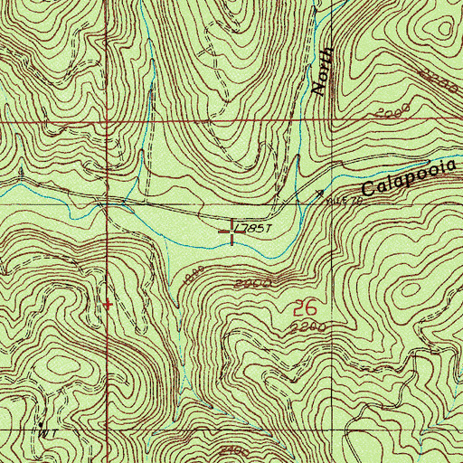 Topographic Map of North Fork Calapooia River, OR