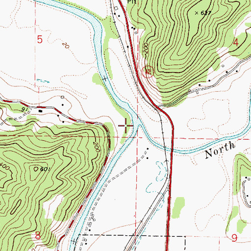Topographic Map of North Fork Coquille River, OR