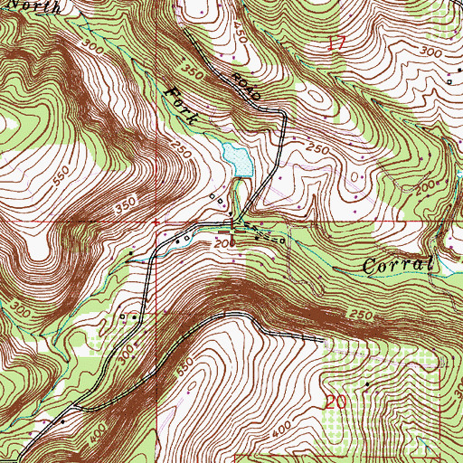 Topographic Map of North Fork Corral Creek, OR
