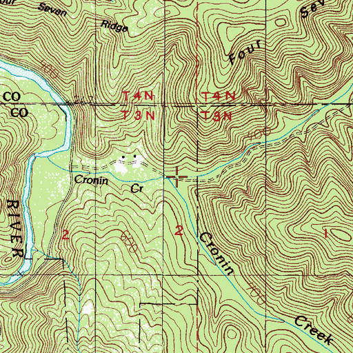Topographic Map of North Fork Cronin Creek, OR