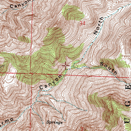 Topographic Map of North Fork DeGarmo Canyon, OR