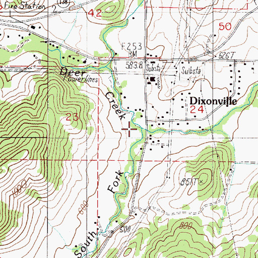 Topographic Map of North Fork Deer Creek, OR