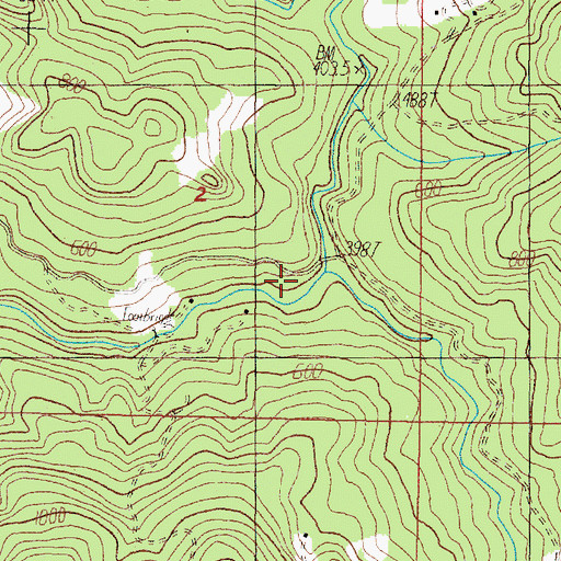 Topographic Map of North Fork Floras Creek, OR