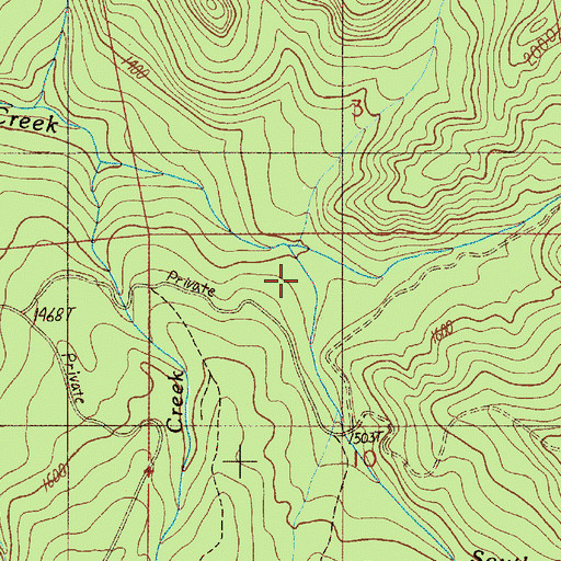 Topographic Map of North Fork Hinkle Creek, OR
