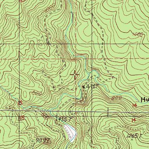 Topographic Map of North Fork Hunter Creek, OR