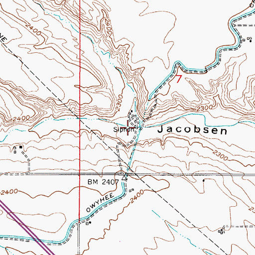 Topographic Map of North Fork Jacobsen Gulch, OR