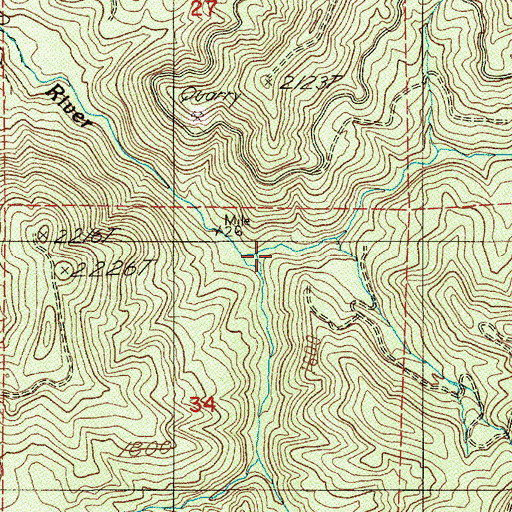 Topographic Map of North Fork Mohawk River, OR