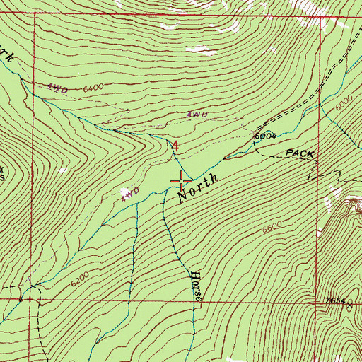 Topographic Map of North Fork North Powder River, OR
