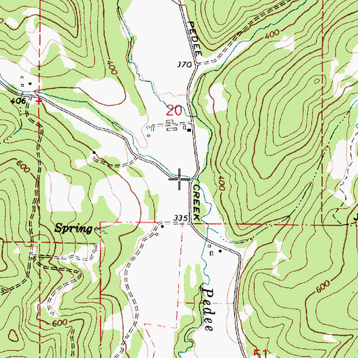Topographic Map of North Fork Pedee Creek, OR