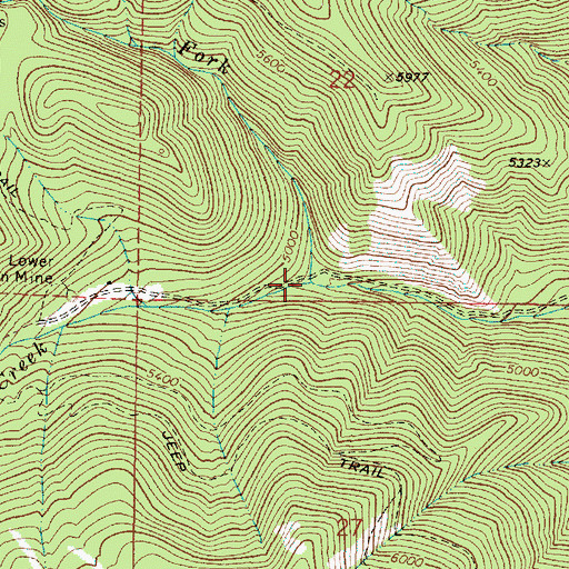 Topographic Map of North Fork Pine Creek, OR