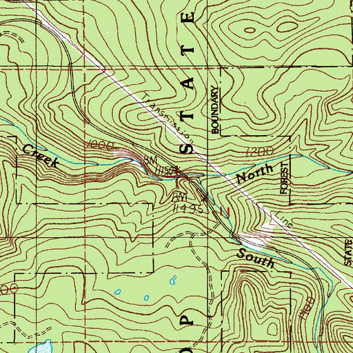Topographic Map of North Fork Quartz Creek, OR