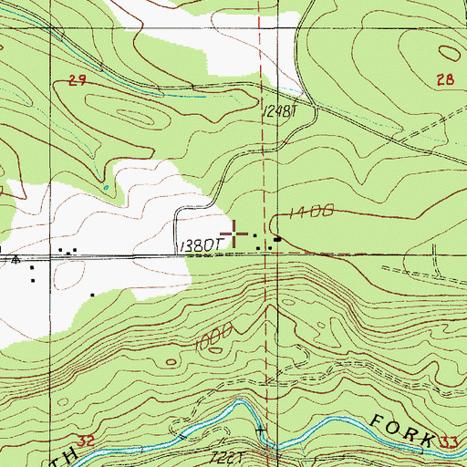 Topographic Map of North Fork Ranger Station, OR