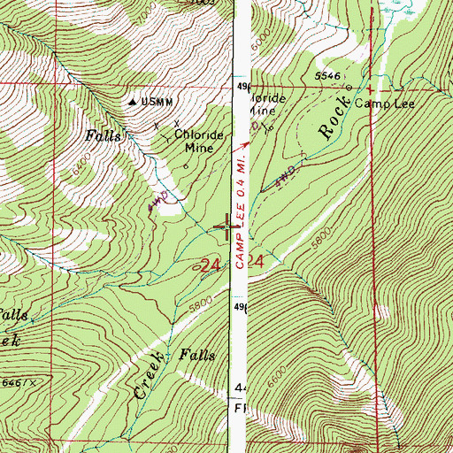 Topographic Map of North Fork Rock Creek, OR