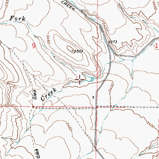 Topographic Map of North Fork Ruckles Creek, OR