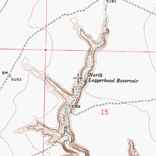 Topographic Map of North Loggerhead Reservoir, OR