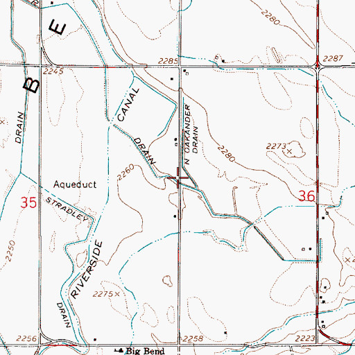 Topographic Map of North Oakander Drain, OR