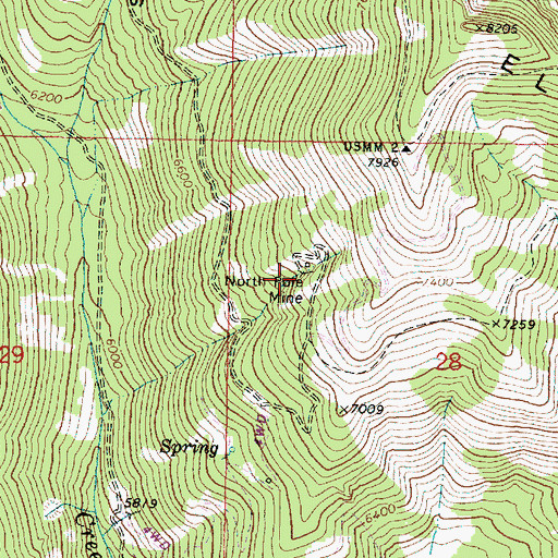 Topographic Map of North Pole Mine, OR