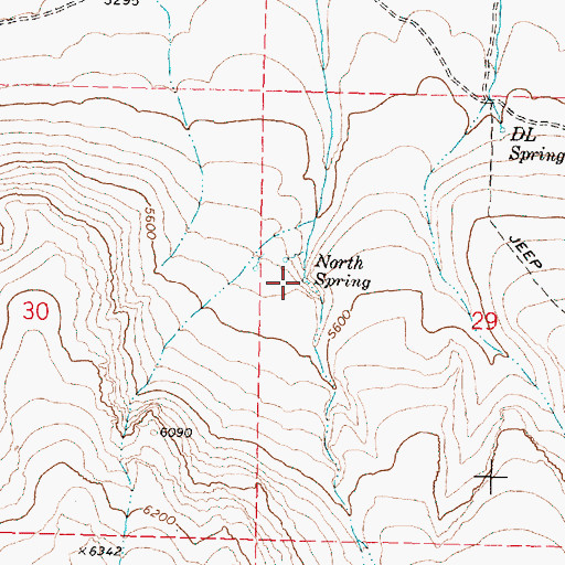 Topographic Map of North Spring, OR