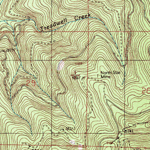 Topographic Map of North Star Mine, OR