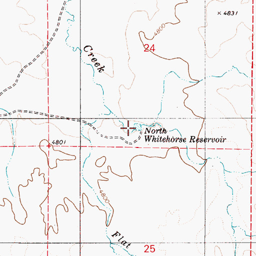 Topographic Map of North Whitehorse Reservoir, OR