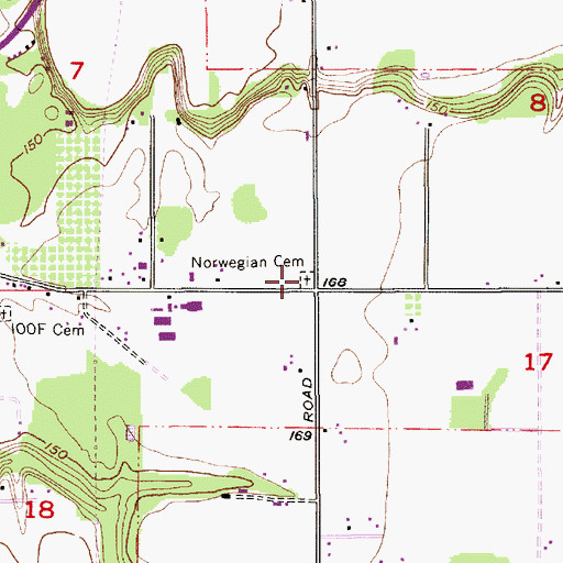 Topographic Map of Norwegian Cemetery, OR
