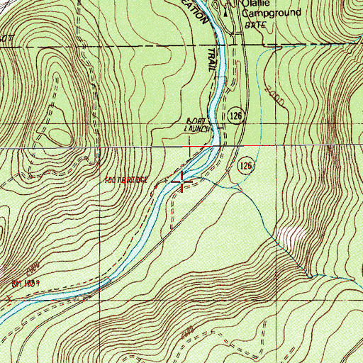 Topographic Map of Norwegian Creek, OR