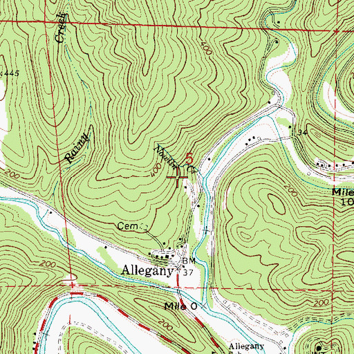 Topographic Map of Nowlin Creek, OR