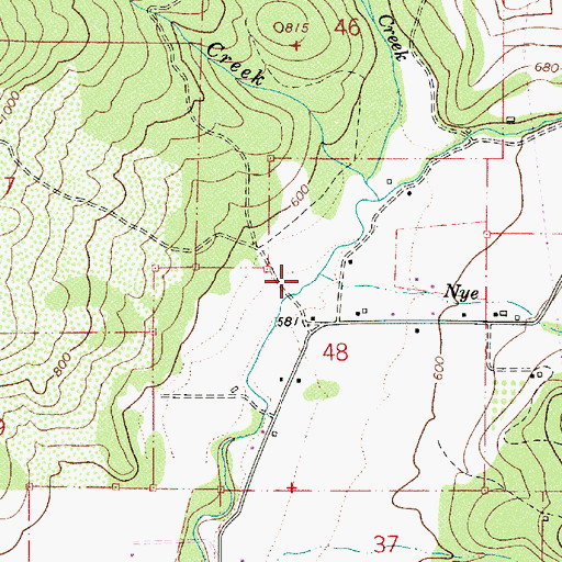 Topographic Map of Nye Creek, OR