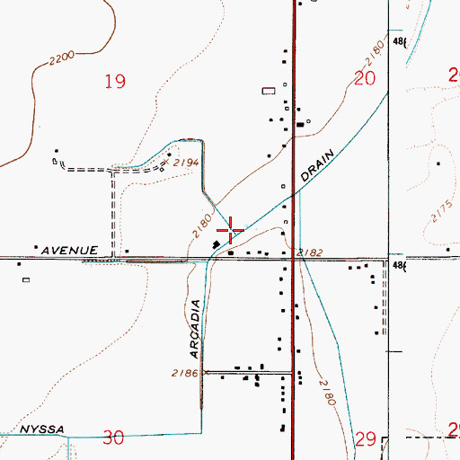 Topographic Map of Nyssa Drain, OR