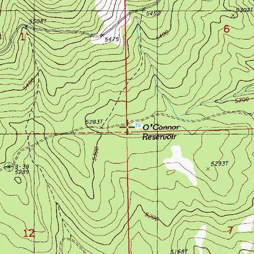 Topographic Map of O'Connor Reservoir, OR