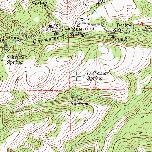 Topographic Map of O'Connor Spring, OR