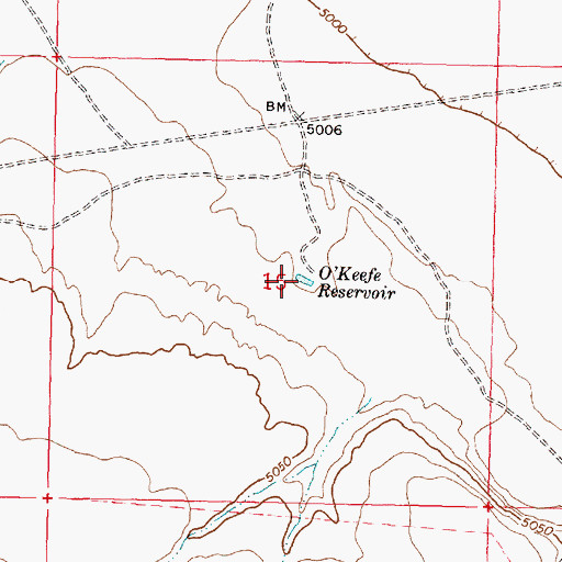 Topographic Map of O'Keefe Reservoir, OR