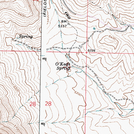 Topographic Map of O'Keefe Spring, OR
