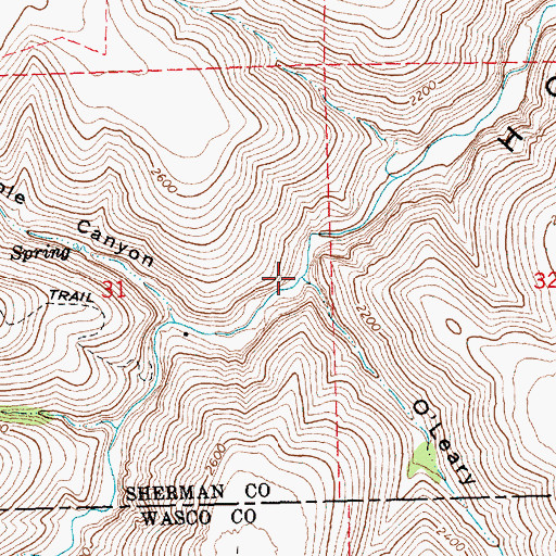 Topographic Map of O'Leary Canyon, OR
