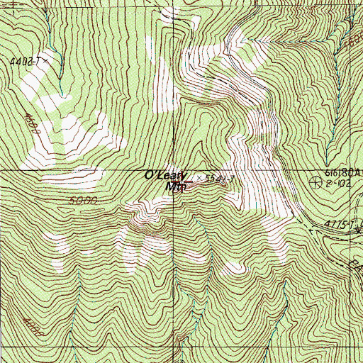 Topographic Map of O'Leary Mountain, OR