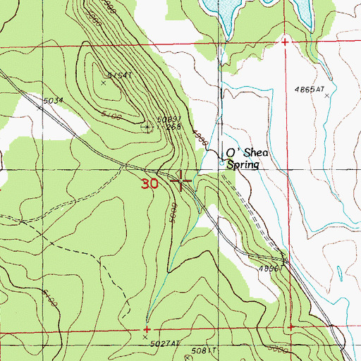 Topographic Map of O'Shea Cabin, OR