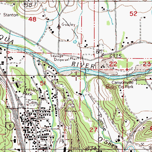 Topographic Map of O'Shea Creek, OR