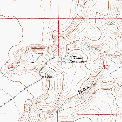Topographic Map of O'Toole Reservoir, OR