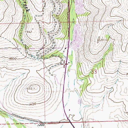Topographic Map of Oak Creek, OR