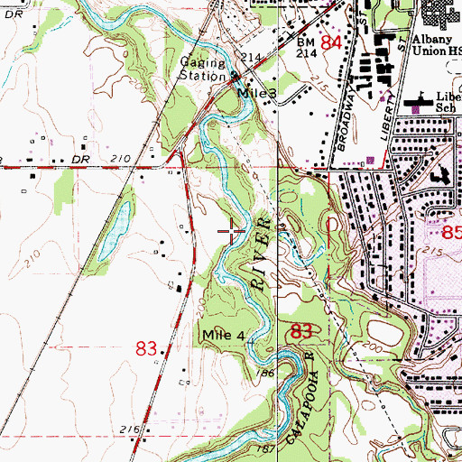 Topographic Map of Oak Creek, OR