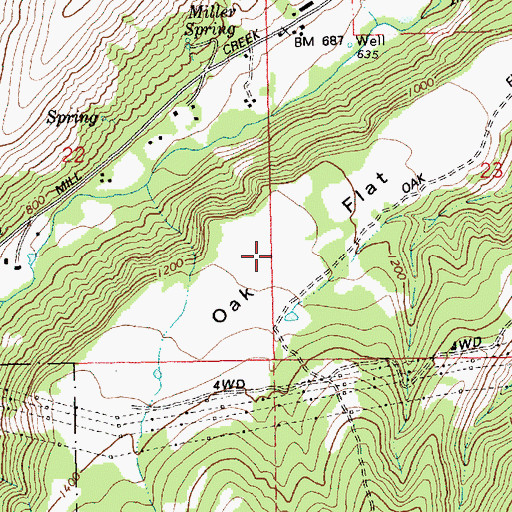 Topographic Map of Oak Flat, OR