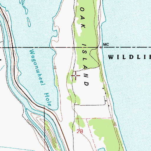 Topographic Map of Oak Island, OR