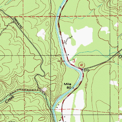 Topographic Map of Oak Ranch Creek, OR