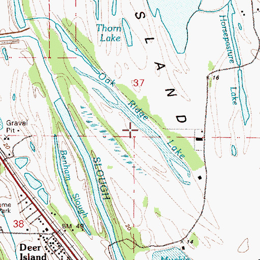 Topographic Map of Oak Ridge Lake, OR