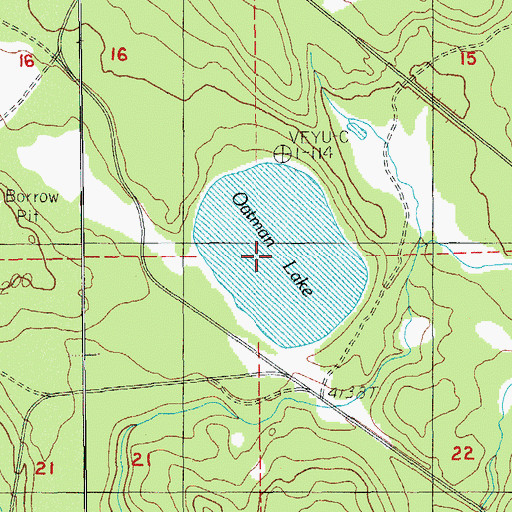 Topographic Map of Oatman Lake, OR