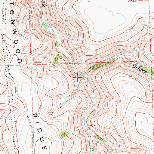 Topographic Map of Ochoco Gulch Creek, OR