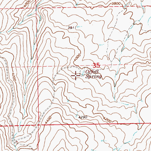 Topographic Map of Offatt Spring, OR