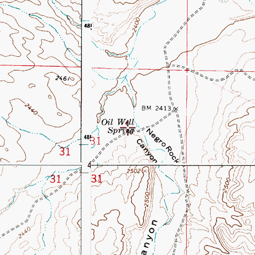 Topographic Map of Oil Well Spring, OR