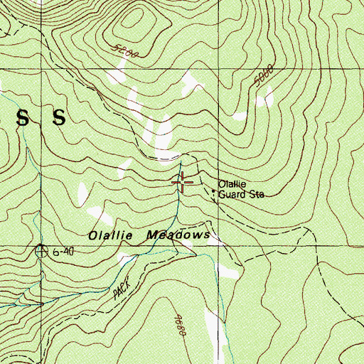 Topographic Map of Olallie Guard Station, OR