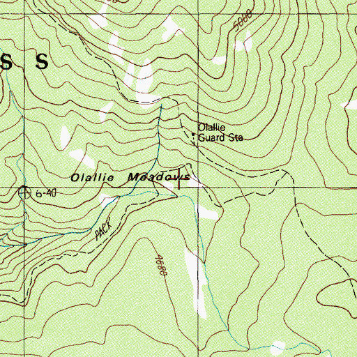 Topographic Map of Olallie Meadows, OR